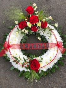 Red and White Massed Wreath