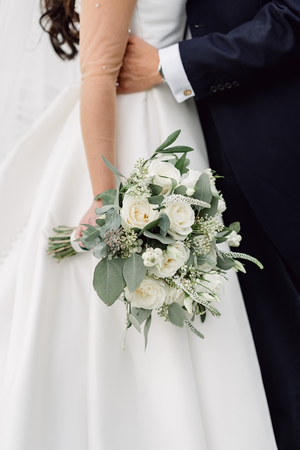 Classic White and Green Bridal Bouquet