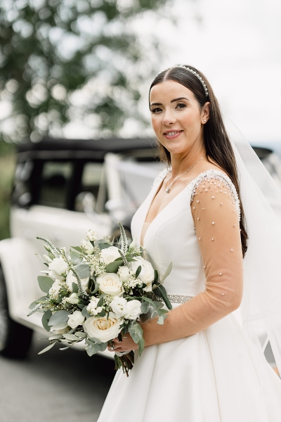 Classic White and Green Bridal Bouquet