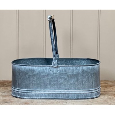 Distressed metal trug, 26CM