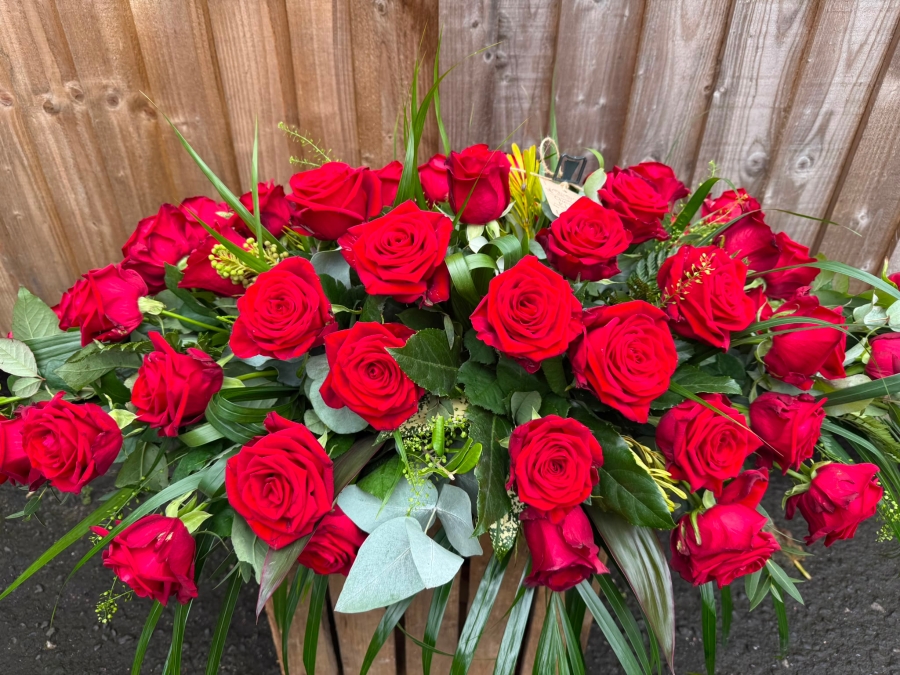 Elegant Rose Coffin Spray