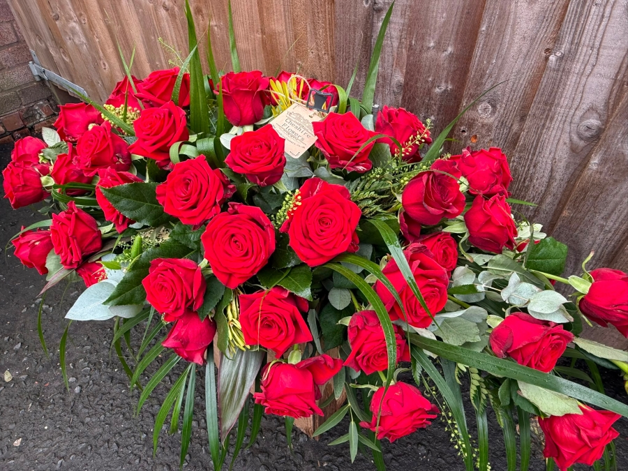 Elegant Rose Coffin Spray
