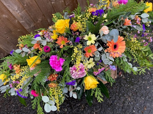 Colours of Spring Coffin spray