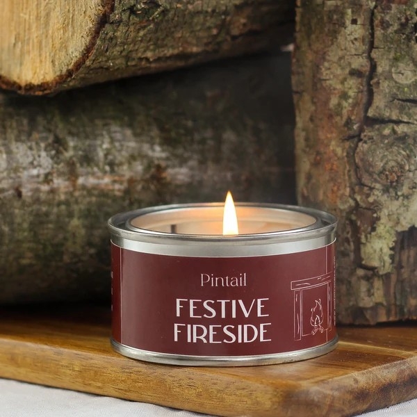 Festive Fireside Pintail paint pot Candle