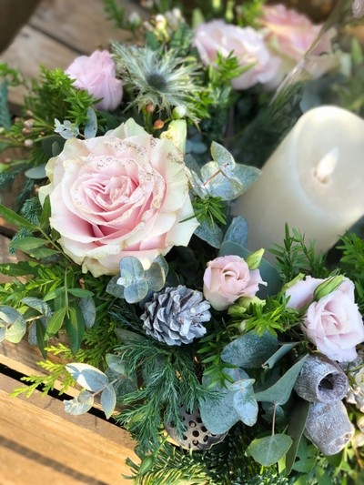 Winter Blush Table Arrangement