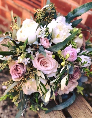 Seasonal Pink & Ivory Bridal Bouquet