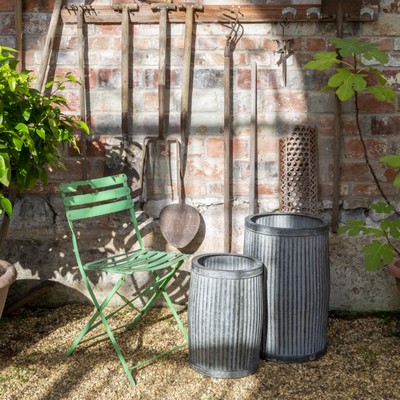 Small Zinc Ribbed Dolly Tub