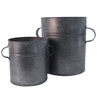 Zinc Tub with Handles Set of 2