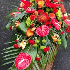 Tropical Vibrant Casket Spray