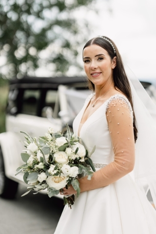 Classic White and Green Bridal Bouquet