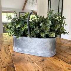 Distressed metal trug, 26CM