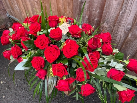 Elegant Rose Coffin Spray