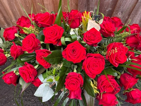 Elegant Rose Coffin Spray