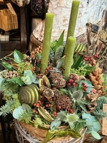 Evergreen Elegance Bark arrangement