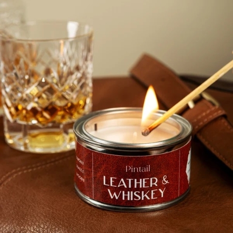 Leather & Whiskey Pintail Paintpot Candle