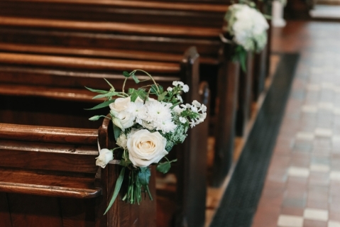 Set of Classic Neutral Pew or Chair End Posy