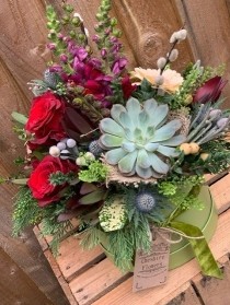 Red Velvet Hatbox Arrangement